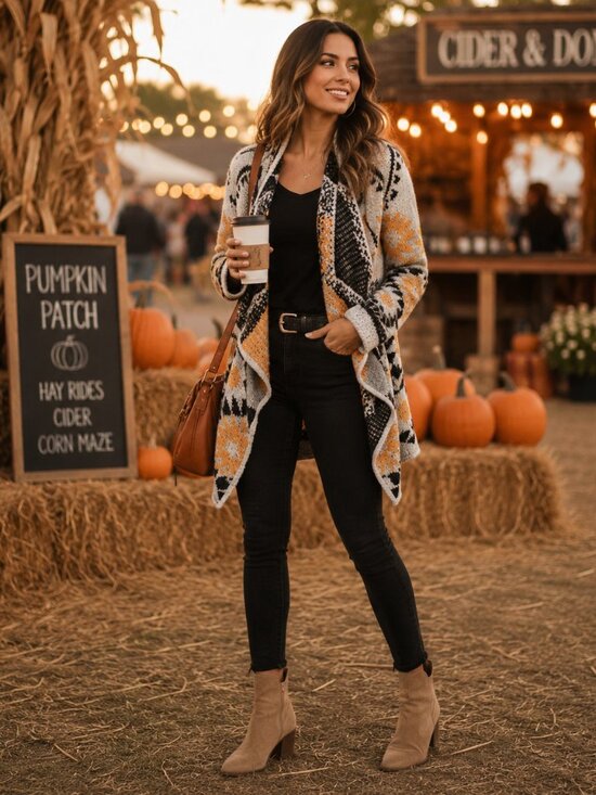 Charming Charlie Sweaters - Charming Charlie Tribal Aztec Knit Cardigan Size Small Open Front Drape Sweater